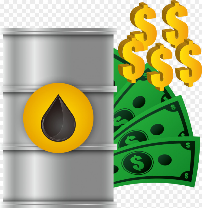 Vector Oil Barrel And Banknotes Petroleum Big PNG