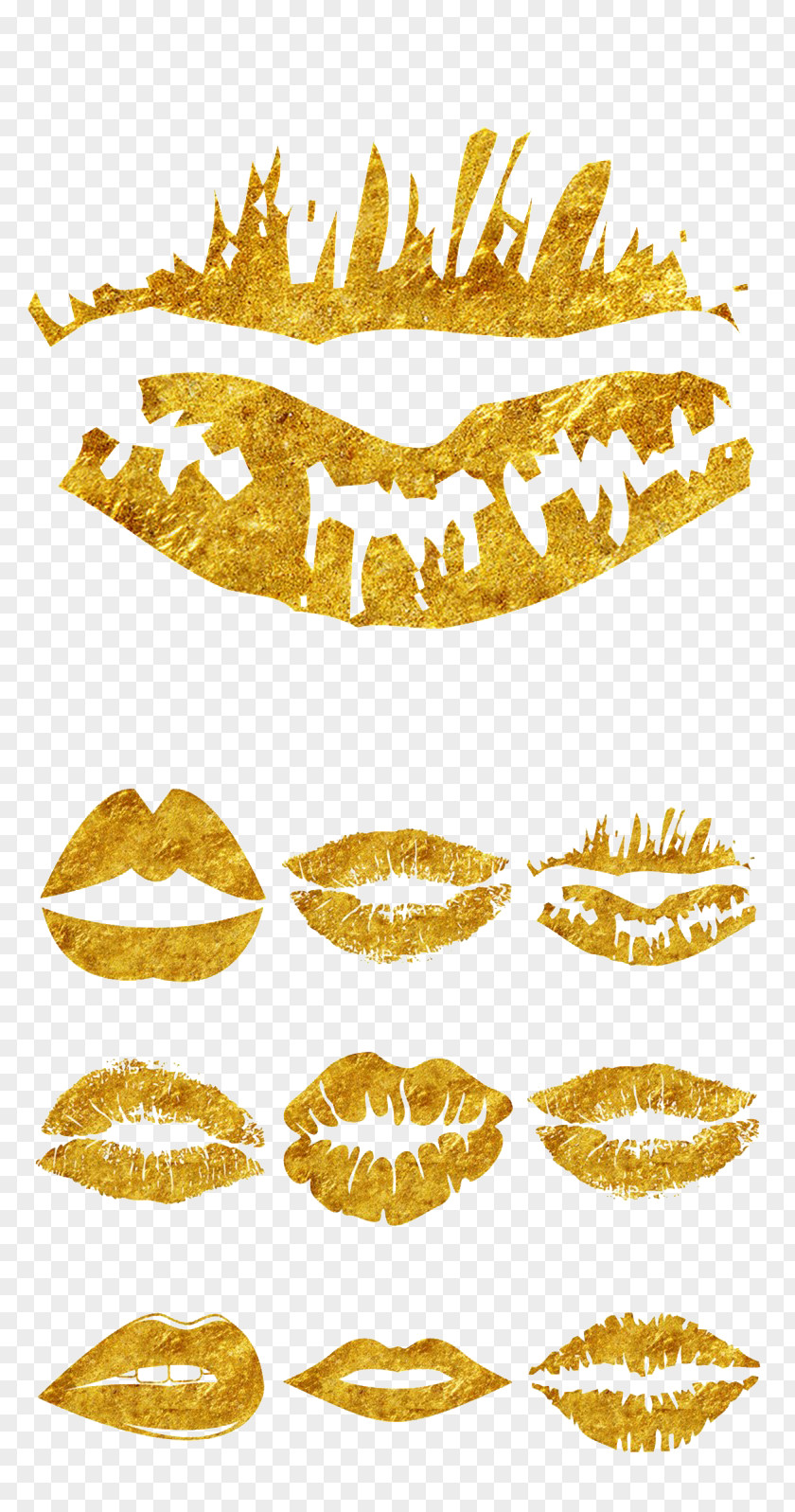 Gold Lipstick Material Lip Clip Art PNG