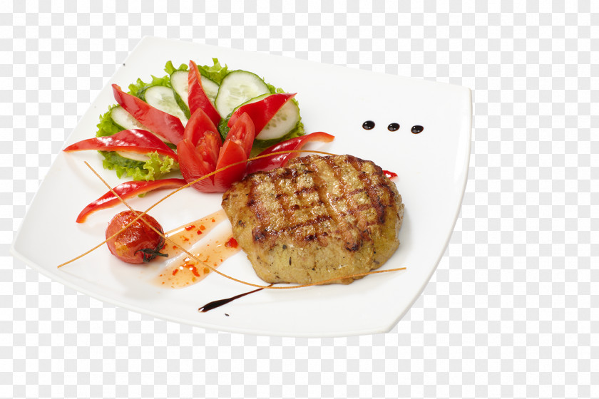 Grilled Pork Vegetarian Cuisine Recipe Dish Garnish Food PNG