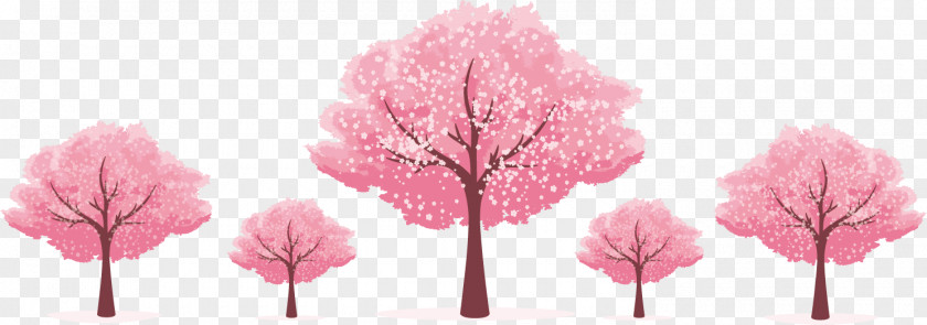 Pink Cherry Tree Blossom Template Microsoft PowerPoint PNG