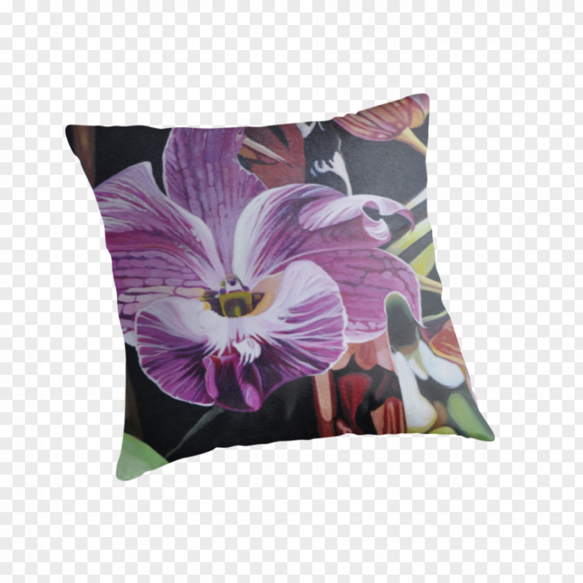 Purple Orchid Throw Pillows Cushion Petal PNG