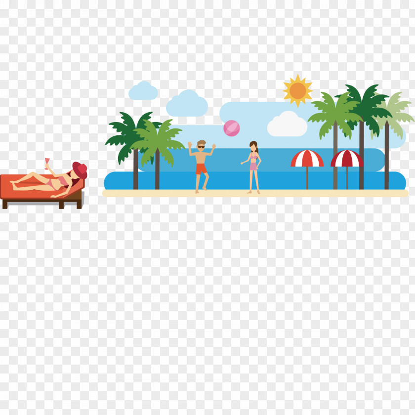 The Beach To Play Characters Stock Photography Illustration PNG
