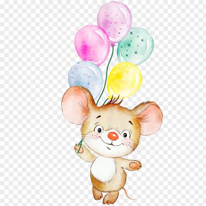Balloon Stuffed Animal Computer Mouse Party Infant PNG