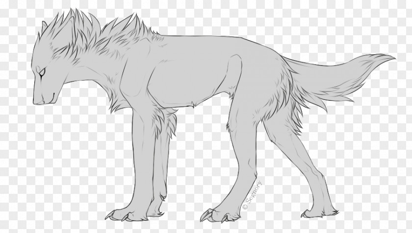 Dog Line Art Sketch PNG