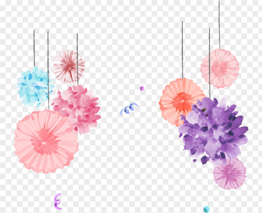 Hand-painted Watercolor Flower Decoration Painting Download PNG