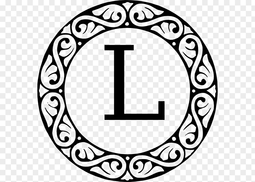 Letter L Monogram Initial Clip Art PNG
