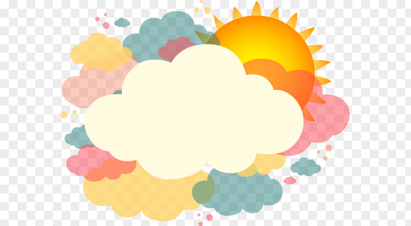 Sun Behind The Clouds Illustration PNG