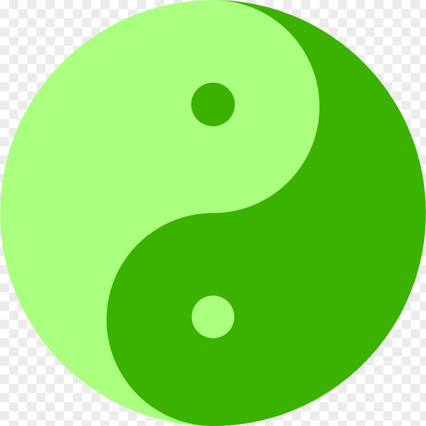 Green Circle Yin And Yang Symbol Clip Art PNG