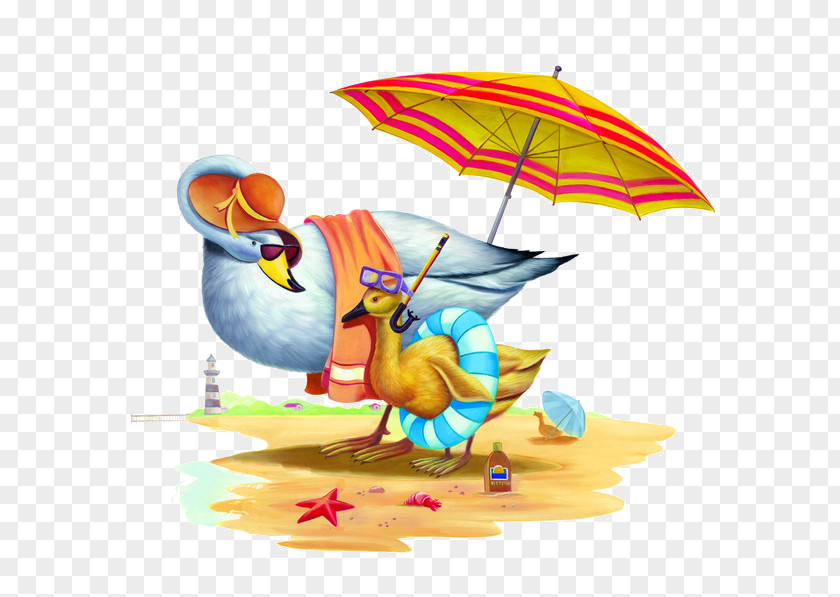 Swimming Bird Comics Clip Art PNG