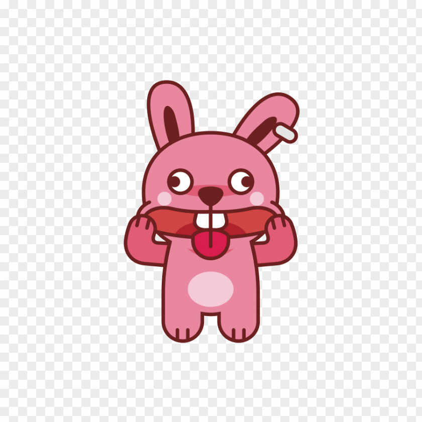 Hand Painted Rabbit,lovely,Acting Cute,grimace,Cartoon Bunny Rabbit Easter Cartoon Illustration PNG