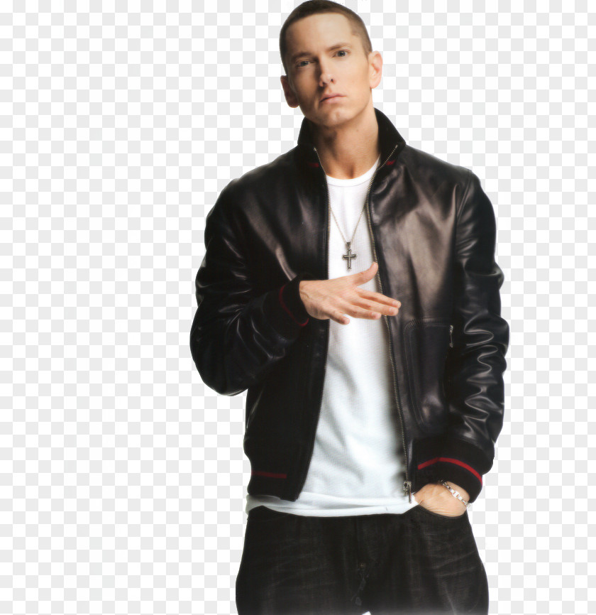 Eminem Image Flight Jacket Leather PNG