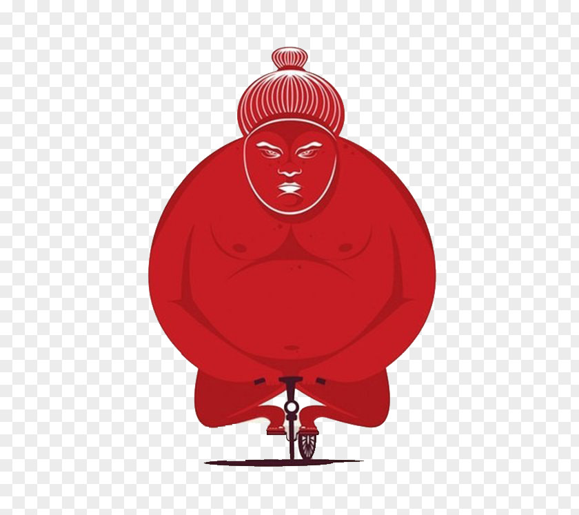 Red Sumo Illustrator Poster Illustration PNG