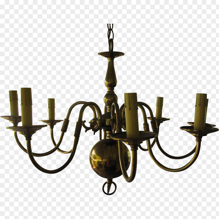 Brass Chandelier Candlestick Ruby Lane PNG