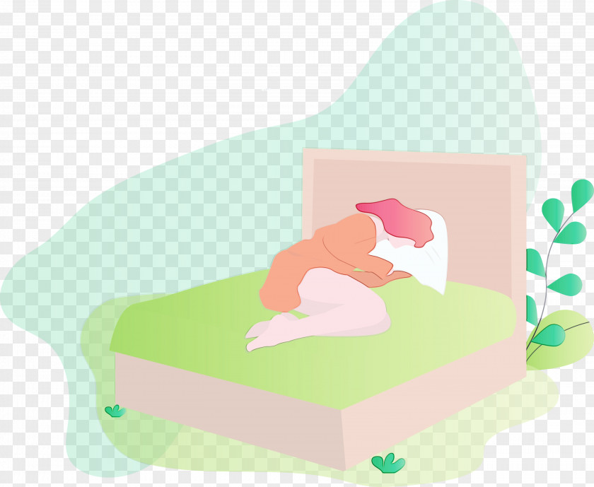 Green Pink Furniture Infant Bed PNG