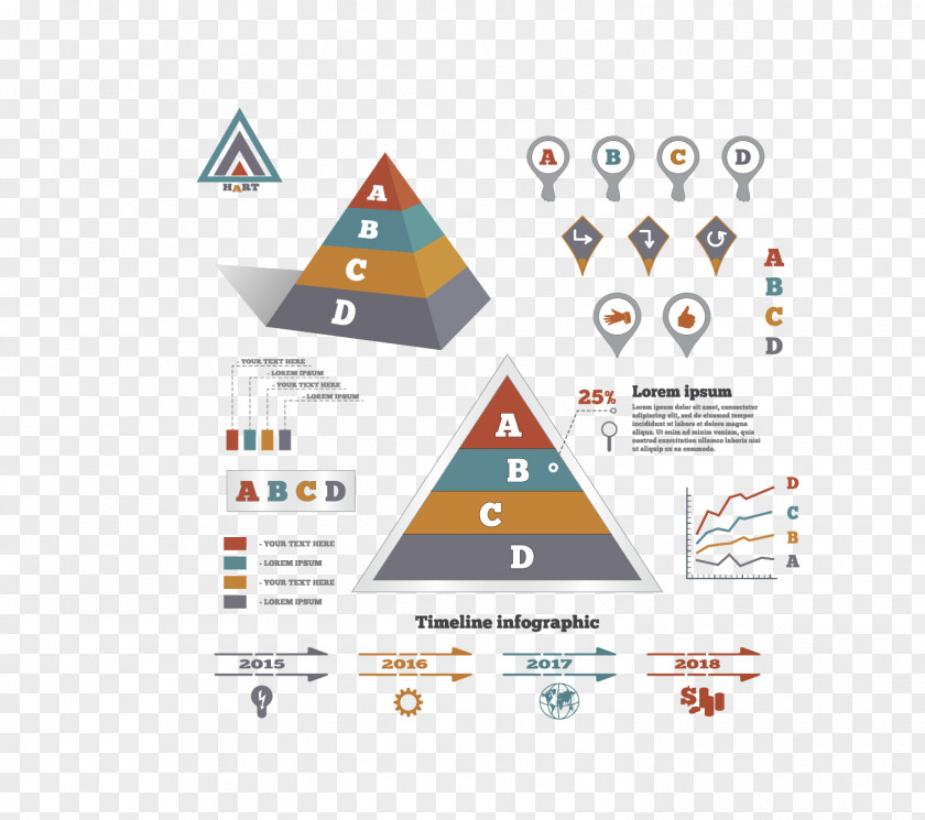 Business Chart Infographic Triangle PNG