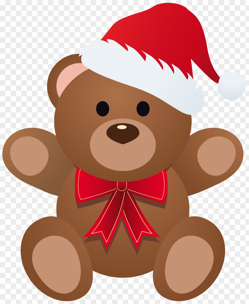 Christmas Teddy Clipart Image Rudolph Bear Santa Claus PNG