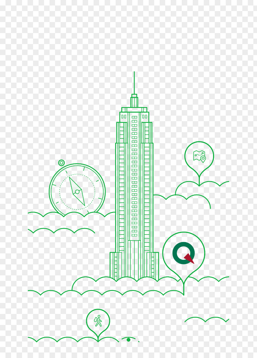 Green Building Architecture Designer Illustration PNG