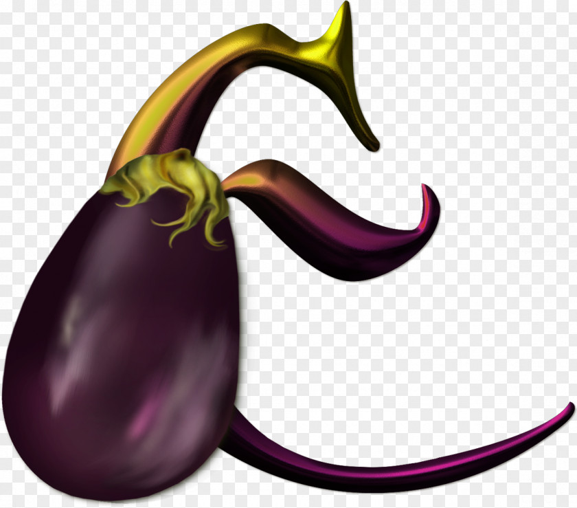 Eggplant Alphabet Letter All Caps J PNG