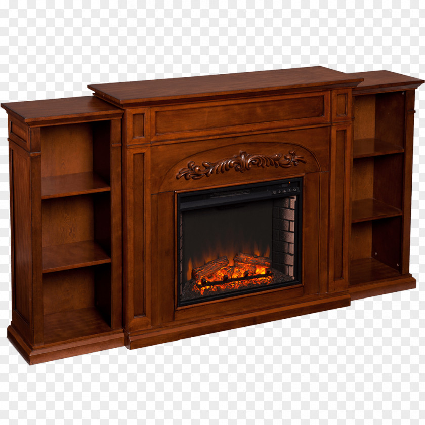 Fireplace Bookshelf Electric Bookcase Insert Shelf PNG