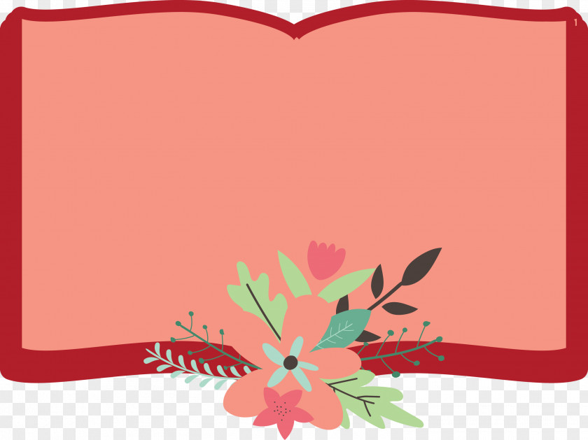 Flower Book Frame Flower Frame Book Frame PNG