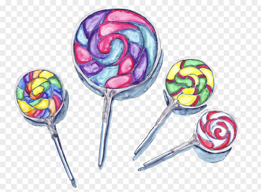 Lollipop Gummy Bear Watercolor Painting Candy PNG