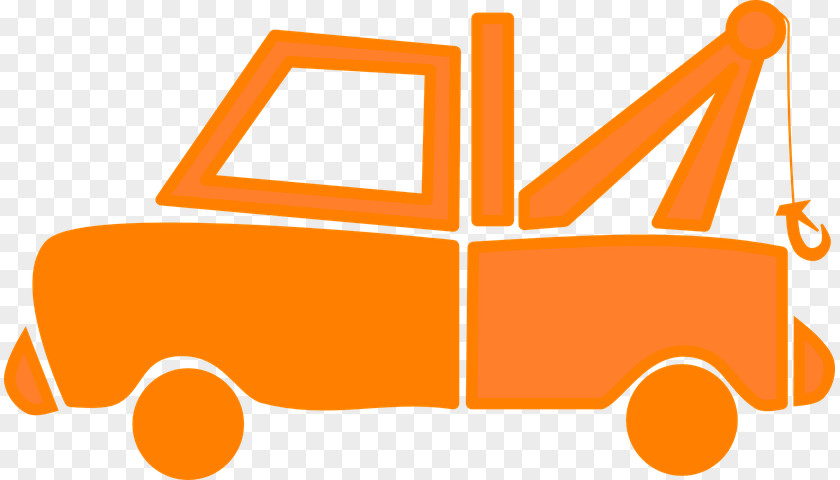 Orange Flatbed Truck Car Cartoon PNG