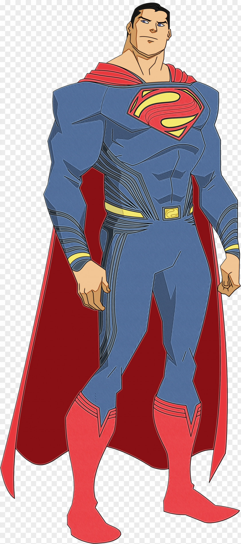 Superman Illustration Outerwear Cartoon Electric Blue PNG