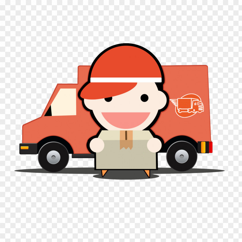 Cartoon Car Shipping Download Courier Logistics PNG