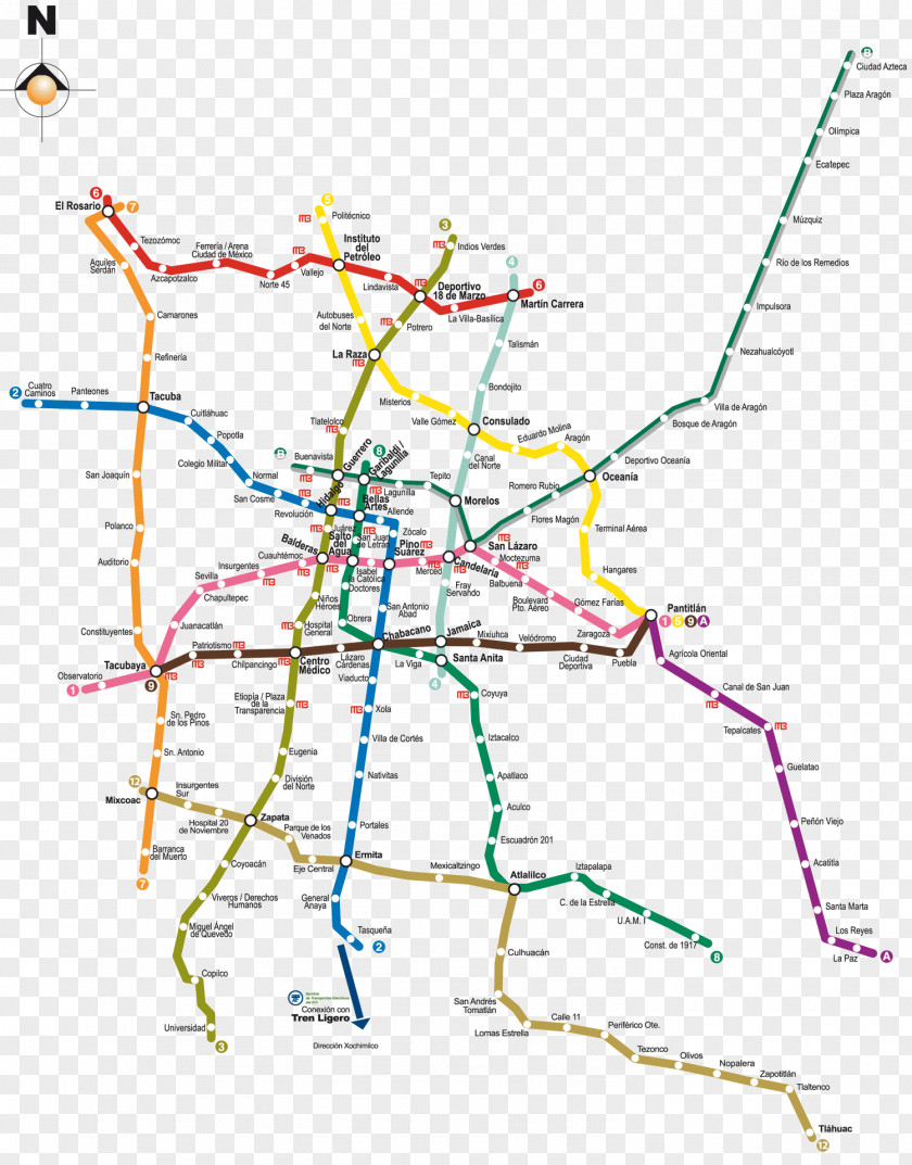 Map Rapid Transit Metro Coyoacán Mexico City PNG