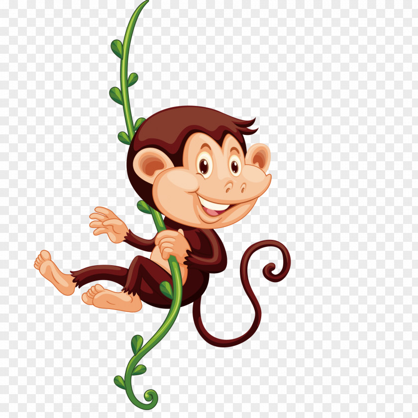 Monkey Climbing Vines The Evil Primate Clip Art PNG