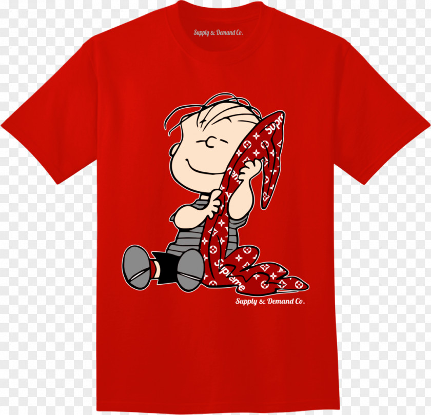 Printed T Shirt Red T-shirt Linus Van Pelt Snoopy Hoodie Sally Brown PNG