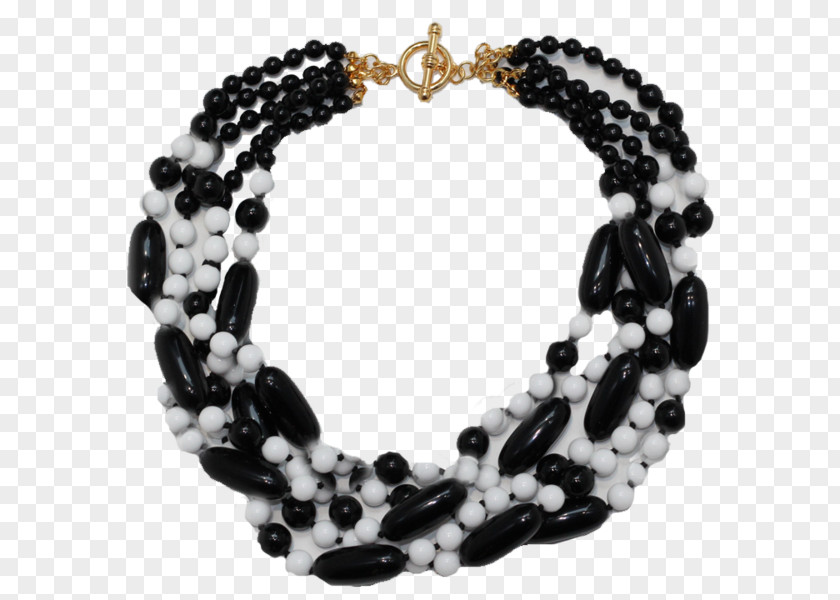 Fashion Chin Onyx Bead Necklace Bracelet Black M PNG
