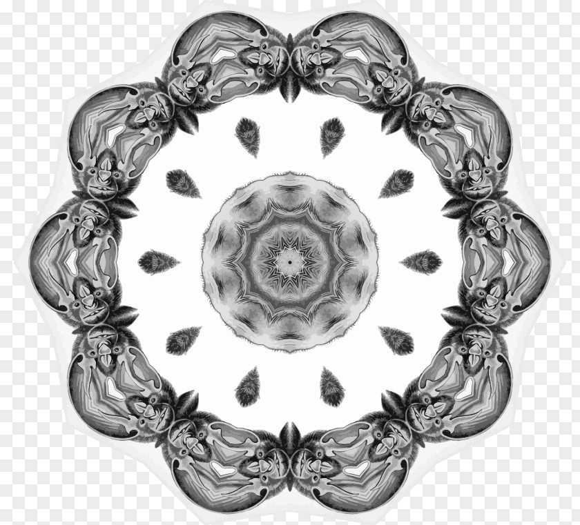 Mandala Background Invisible Beasts Symmetry White Animal Pattern PNG