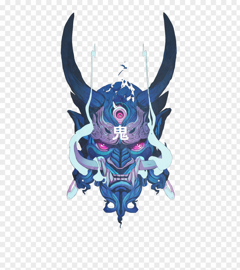 Mask Digital Art Oni Hannya Drawing PNG