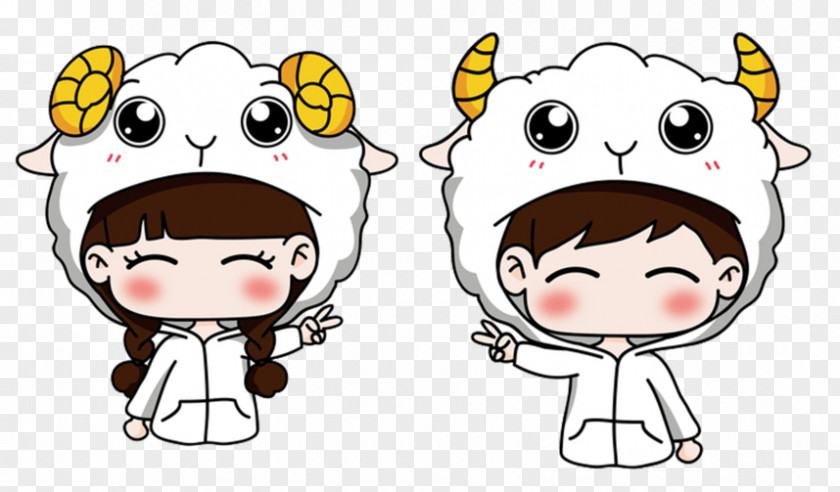 Cartoon Goat Couple Sheep Download Clip Art PNG