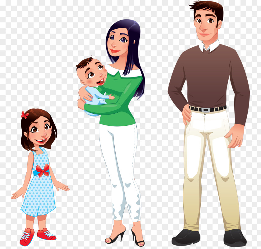 Happy Family Mother Cartoon Father Illustration PNG
