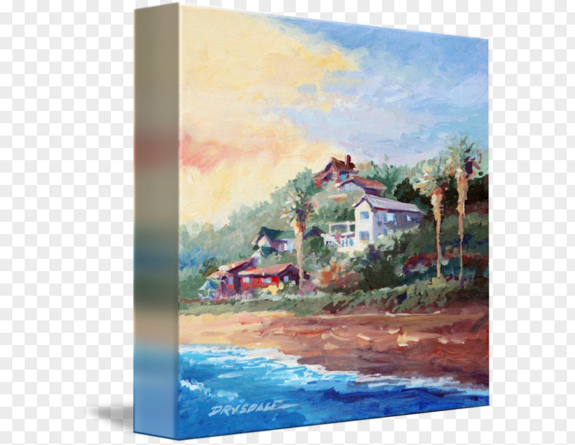 Painting Watercolor Crystal Cove State Park Gallery Wrap PNG