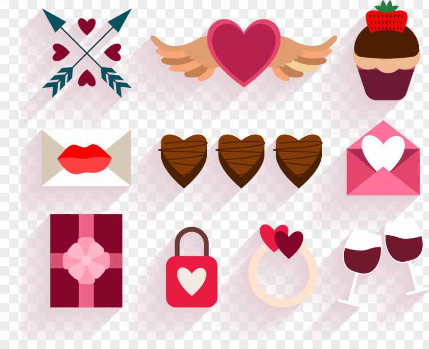 Vector Decorative Pattern Collection Valentine's Day Weddings Dinner PNG