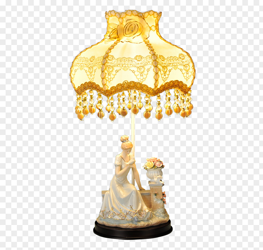 Lace Shading Lighting Lamp Light Fixture Table PNG