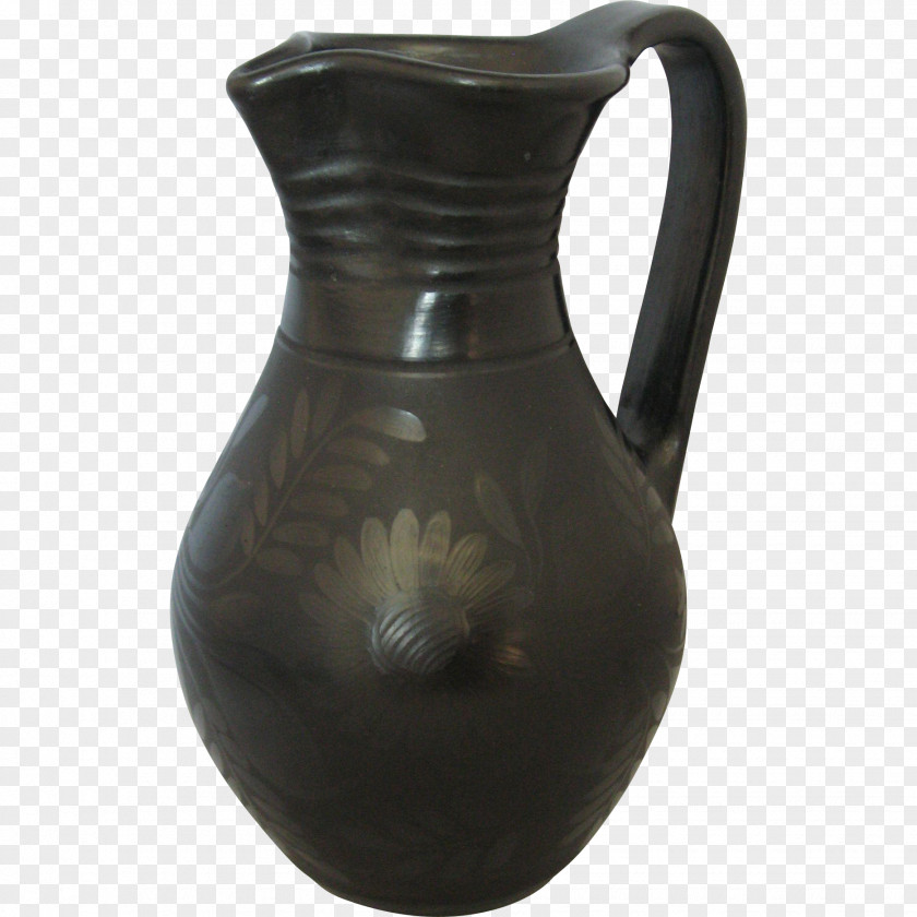 Pottery Hungarian Black Pitcher Jug Ceramic PNG
