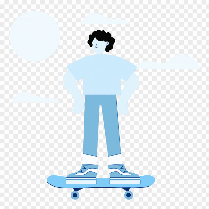 Cartoon Skateboarding Line Skateboard Equipment PNG