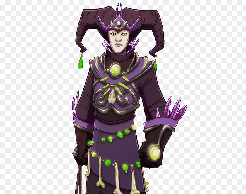 Necromancer Costume Design Cartoon Figurine PNG