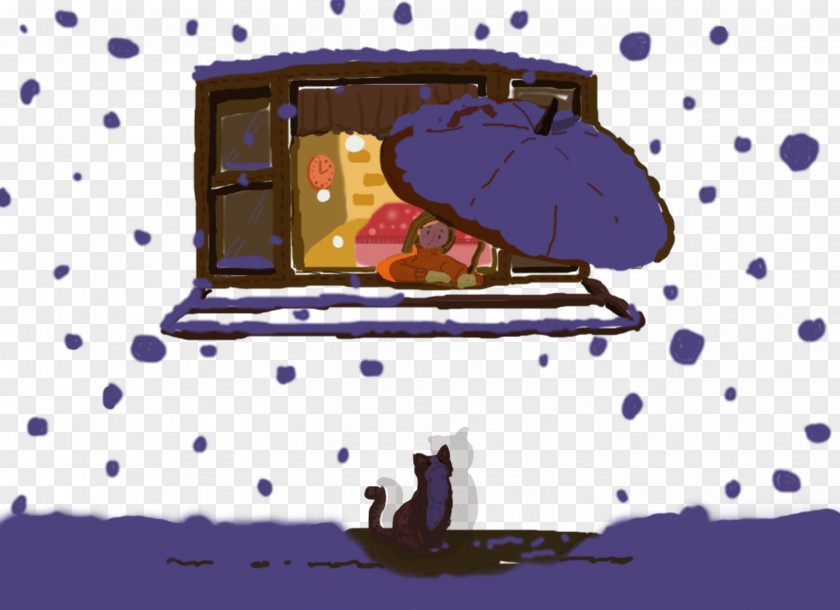 Snow Outside The Window At Night Designer PNG