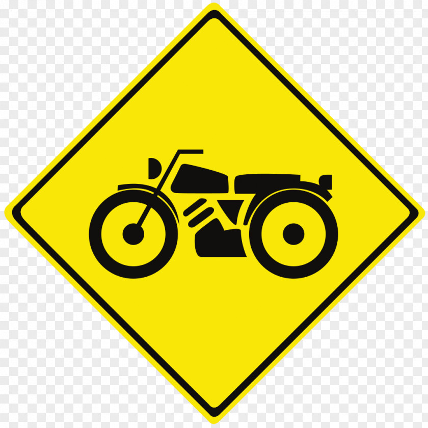 Yellow Road Car Motorcycle Traffic Sign Warning PNG