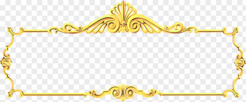 Gold Glyph Border Sculpture Motif PNG