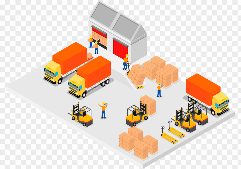 Warehouse Isometric Projection Management System Royalty-free PNG