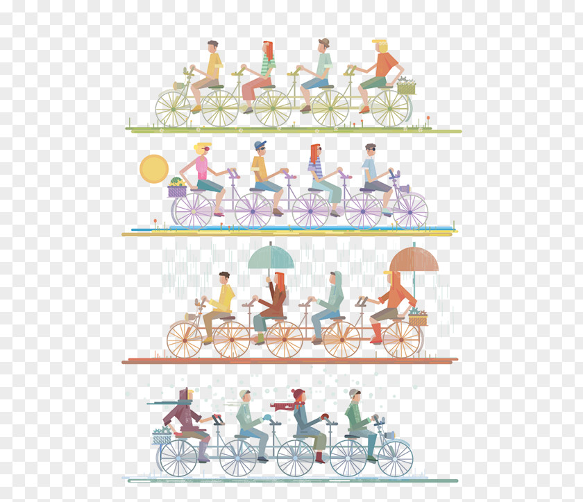 Biking Graphic Illustration Clip Art Product Line PNG