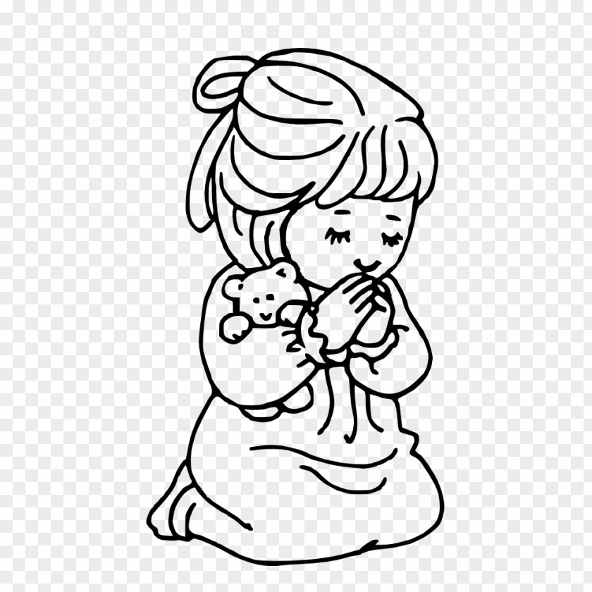 Coloring Book Prayer Child Girl Praying Hands PNG book Hands, praying clipart PNG