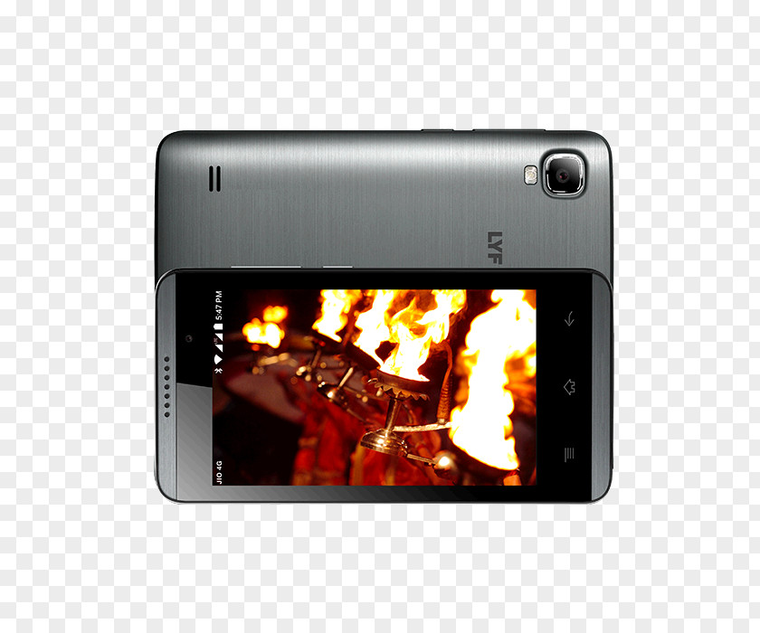 Vibrant Flame LYF Telephone Portable Communications Device Dual SIM Pricebaba.com PNG