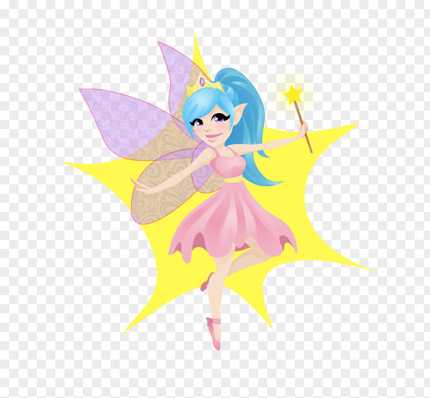 Hand-painted Cartoon Cute Dress Fairy Wings Skirt PNG